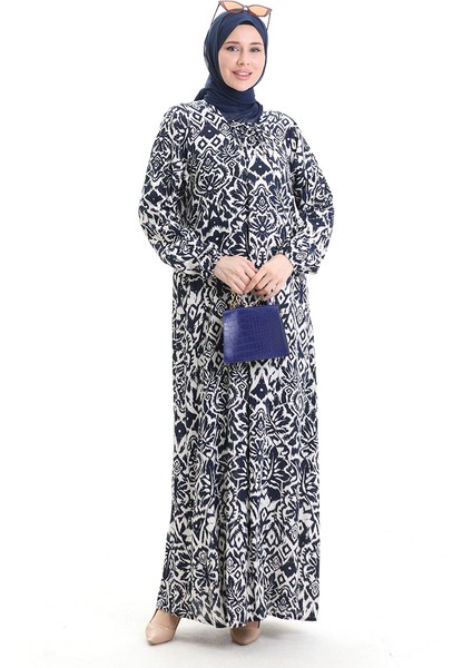 Viskon Kare Yaka Elbise 994585C-03 Lacivert fiyatları