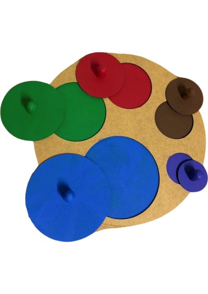 Montessori Doğal Ahşap Renkli Disk Oyun Seti - Eğitici ve Eğlenceli fiyatları