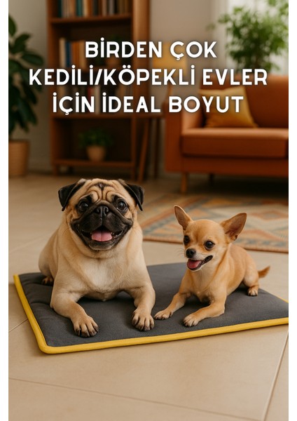 Serin (80X60cm) - 4 Mevsim Kedi/ Köpek Matı, Sıcak Veya Soğuk Kullanılabilen Minder Yatak