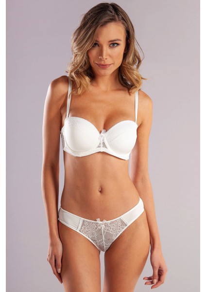 Golshan Gala Balconette Foam Cup Bra, Ekru Konforlu ve Şık Sütyen, Strapless fırsatları