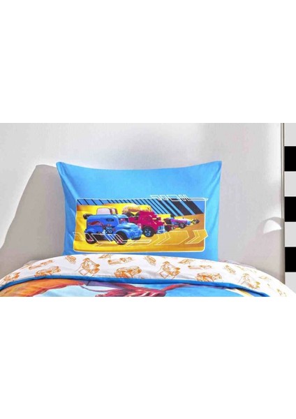 Hot Wheels % 100 Pamuk Kumaş 1 Adet Yastık Kılıfı 50X70 cm