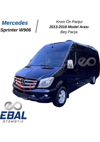 Mercedes Sprinter W906 Krom Ön Panjur 5 prç. 2013-2018 P.Çelik fiyatları