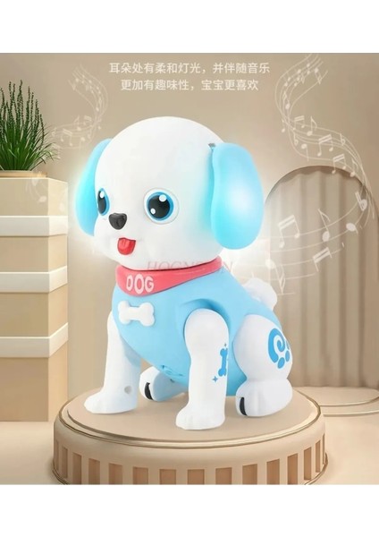 Robot Köpek Hareketli Müzikli Işıklı Emeklemeye Yardımcı Bebek Oyuncak (Tek Adet Fiyatıdır.)