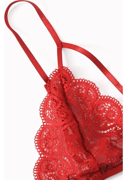 Kadın Kırmızı Dantel Sütyen Külot Takımı modelleri