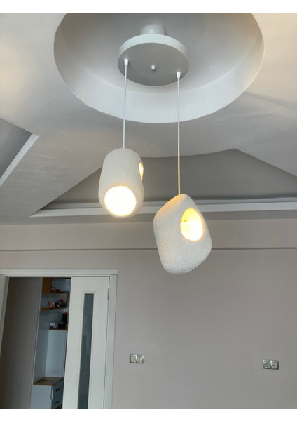 Retro Beton 2 Li Sarkıt Avize Delikli Model