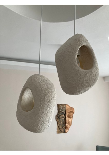 Retro Beton 2 Li Sarkıt Avize Delikli Model