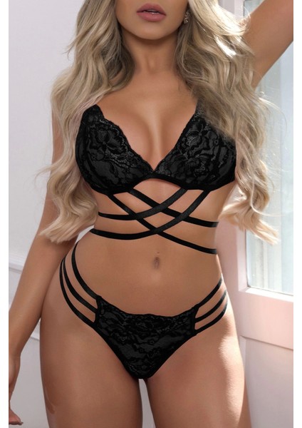 Kadın Siyah Dantel Özel Tasarım Şık Sütyen Külot Takımı fiyatları