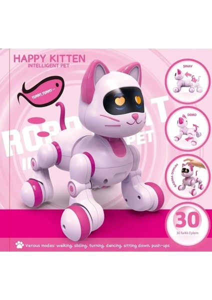 Uzaktan Kumandalı Şarjlı Akıllı Kedi Interaktif Eğitici ve Eğlendirici Robot Oyuncak Kumandalı