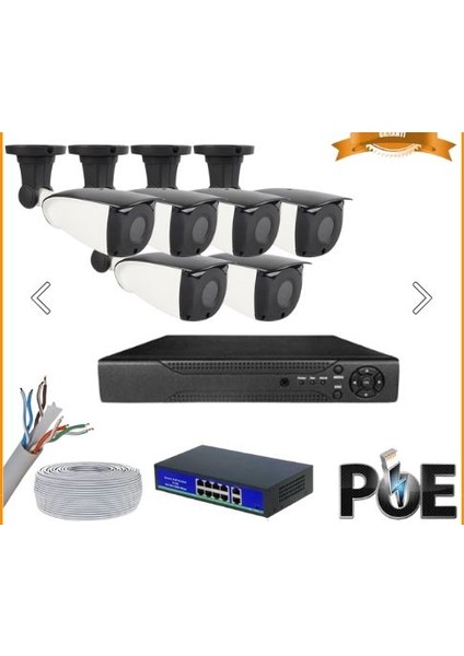 5 Mp 1440P 6 Dış Mekan Kameralı Ip Poe Güvenlik Seti