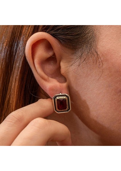 Gümüş Yakut Taşlı Otantik Kadın Küpe modelleri