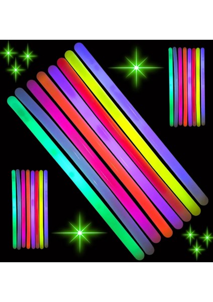 Karanlıkta Parlayan Fosforlu Glow Stick Kalın Çubuk 30 cm 1 Adet