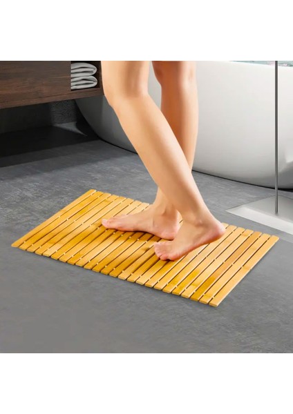 Kaymaz Tabanlı Uzun Ömürlü Bambu Banyo Paspası Halısı - 40 x 61 cm fiyatları