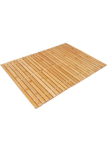 Kaymaz Tabanlı Uzun Ömürlü Bambu Banyo Paspası Halısı - 40 x 61 cm