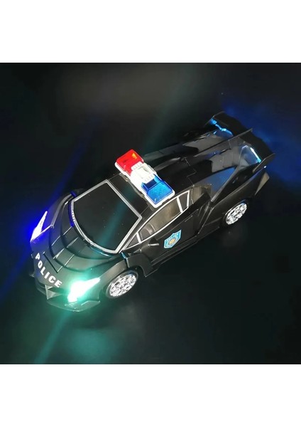 Polis Transformers Arabası Işıklı Sesli Kendinden Robota Dönüşebilen Çarp Dön Araba 25 cm