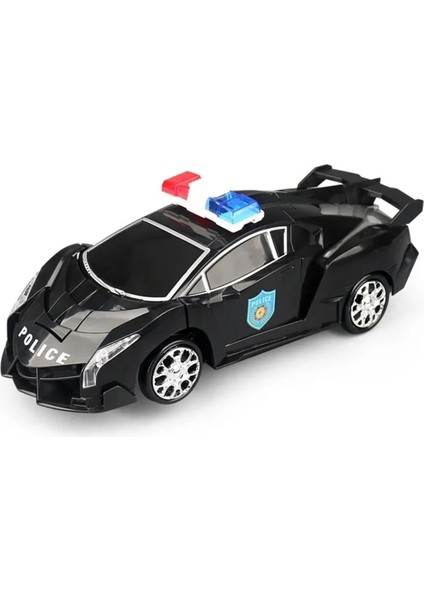Polis Transformers Arabası Işıklı Sesli Kendinden Robota Dönüşebilen Çarp Dön Araba 25 cm