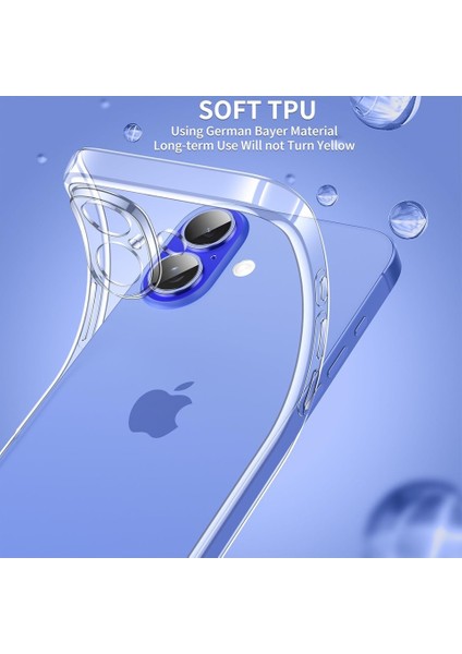 iPhone 16 Uyumlu Kamera Korumalı Darbe Önleyici Ultra Slim Tpu Şeffaf Silikon Kılıf (Şeffaf, iPhone 16) fiyatları