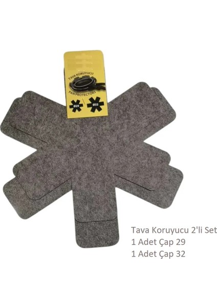 Tava, Tencere ve Borcam Koruyucu Çizdirmez Keçe 2'li Set