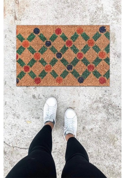 Dijital Baskı Renkli Geometrik Desen Kapı Önü Paspası K-1021