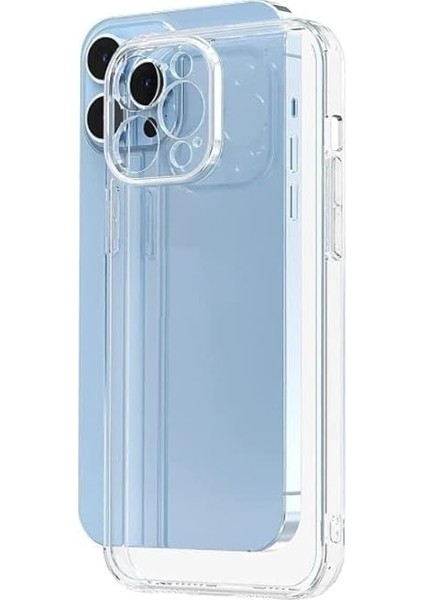 iPhone 15 Promax Uyumlu Şeffaf Kılıf, Kamera Korumalı Şeffaf Silikon Kılıf
