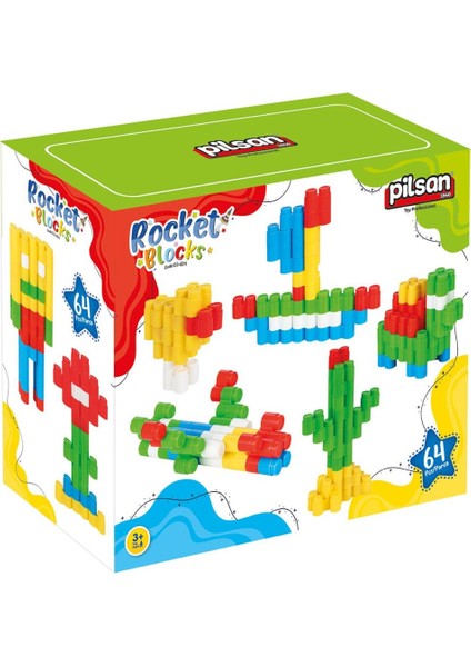 03 604 Rocket Bloklar 64 Parça -Pilsan Oyuncak.glpzr