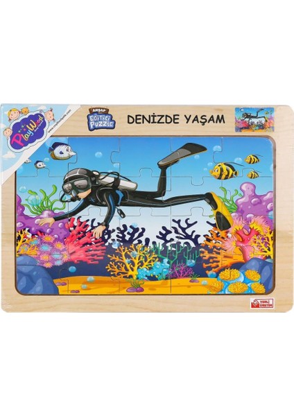 ONY-187-188-189-190 Ahşap Eğitici Puzzle Denizde Yaşam.glpzr