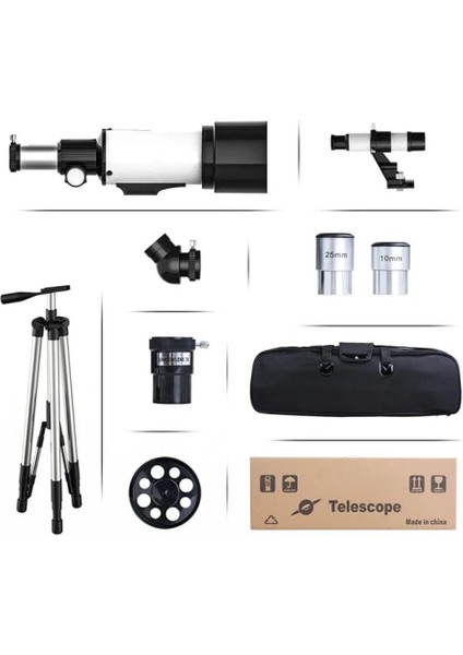 400 x 70 mm Açıklıklı Refrakter Teleskoplar 15X - 150X Telefon Adaptörlü Reflex.glpzr