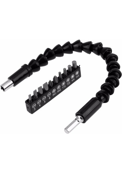 Matkap Ucu - Bükülebilir Oynar Vidalama Bits Uzatma Aparatı 30CM - Komple Set.glpzr