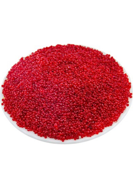 Şeffaf Kırmızı (11/0) 2 mm Kum Boncuğu 100 gr