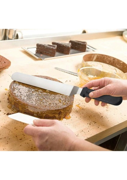 Eğik Pasta Sıvama Spatulası Metal 33 Cm.glpzr