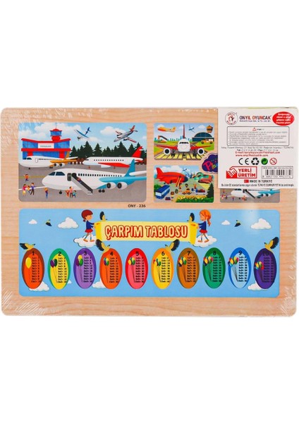 ONY-233-234-235-236 Ahşap Eğitici Puzzle Havaalanı -Onyıl Oyuncak.glpzr
