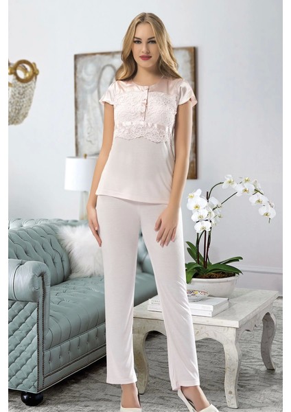 Pudra Penye Pijama Takımı - 1417