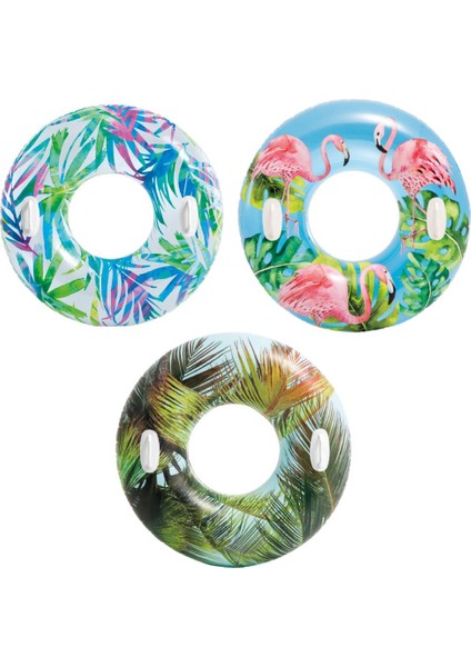 Tutunmalı Transparan Çiçekli Simit 97 Cm - 58263