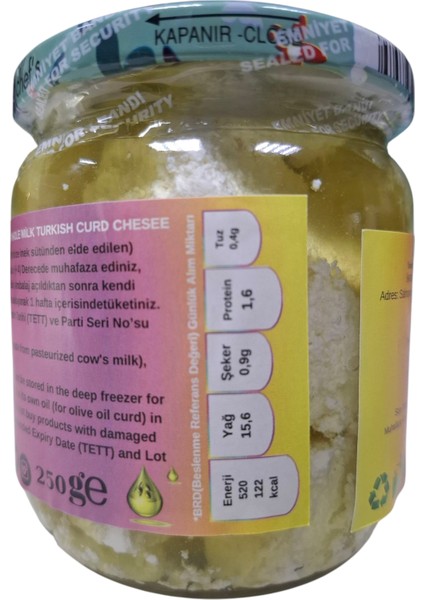 Zeytinyağlı Tuzsuz Bebek Loru 250 gr Tam Yağlı