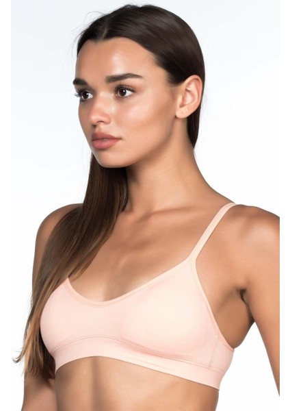 Pudra Pedli Ince Askılı Büstiyer