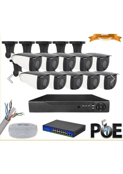 5 Mp 1440P 10 Dış Mekan Kameralı Ip Poe Güvenlik Seti