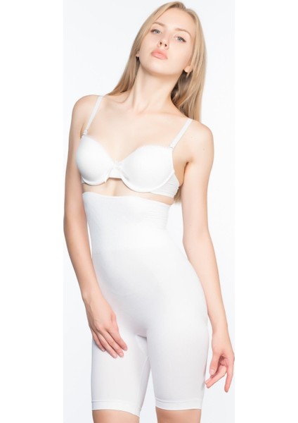 Beyaz Yüksek Bel Desenli Double Uzun Paça Korse fiyatları