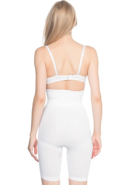 Beyaz Yüksek Bel Desenli Double Uzun Paça Korse modelleri