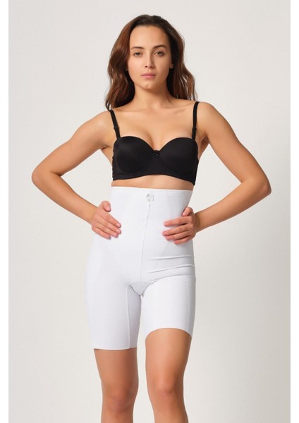 Beyaz Double Yüksek Bel Boxer Lazer Korse