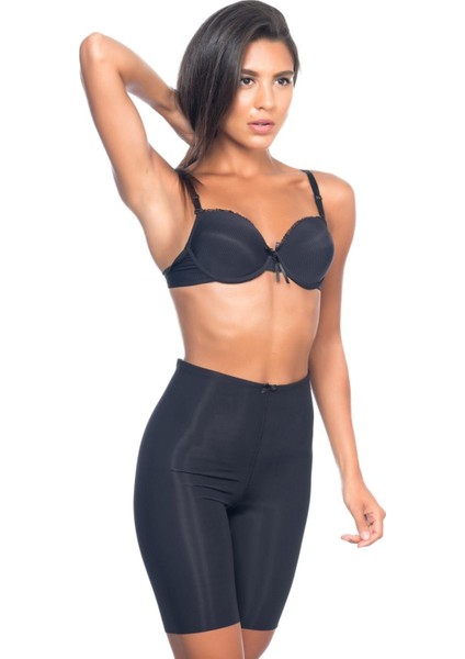 Siyah Yüksek Bel Paçalı Lazer Korse