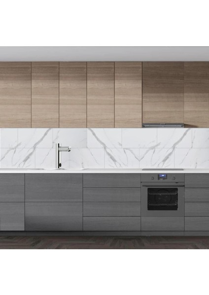 Shiny 60CMX30 cm 1 Adet Parlak Beyaz Mermer Desenli Yapışkanlı Duvar Paneli Kağıdı Banyo Wc Döşeme