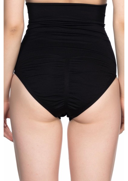 Siyah Double Yüksek Bel Çıtçıtlı Slip Korse