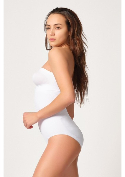 Beyaz Önden Agraflı Slip Korse