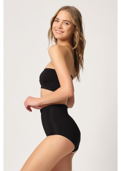 Siyah Slip Double Karın Toparlayıcı Lazer Korse