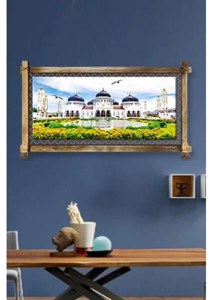 - Rustik Işıklı Beyaz Camii Kanvas Rustik Tablo K fırsatları