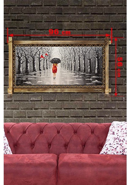 - Rustik Işıklı Şemsiyeli Kadın Kanvas Rustik Tablo K fırsatları