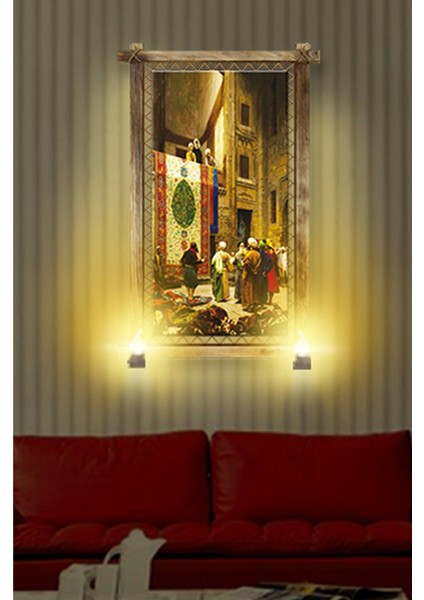 - Rustik Işıklı Acem Halı Pazarı Kanvas Rustik Tablo K fiyatları