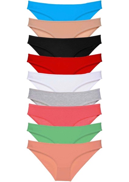 9 Adet Süper Eko Set Likralı Kadın Slip Külot Tüm Renkler fiyatları