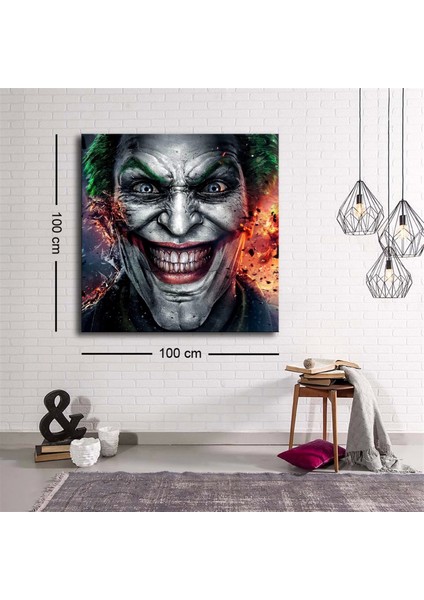- Dekoratif Baskı Illüstrasyon Scary Face Kanvas Tablo