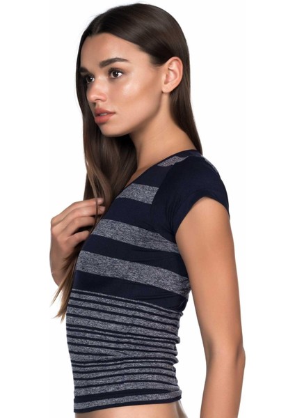 Lacivert Soft Seamless T Shirt