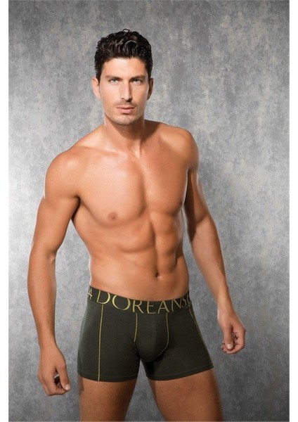 Koyu Yeşil Boxer Erkek Yazılı